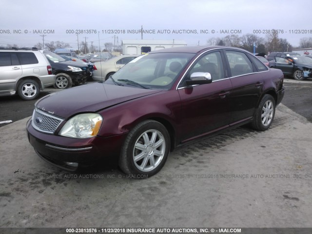 1FAFP25106G185739 - 2006 FORD FIVE HUNDRED LIMITED BURGUNDY photo 2