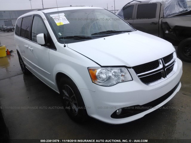 2C4RDGCG7HR673740 - 2017 DODGE GRAND CARAVAN SXT WHITE photo 1