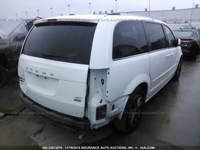 2C4RDGCG7HR673740 - 2017 DODGE GRAND CARAVAN SXT WHITE photo 4