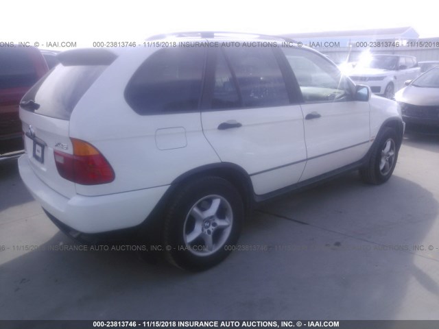 WBAFA53511LP24188 - 2001 BMW X5 WHITE photo 4