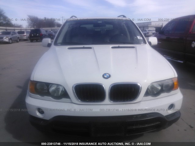 WBAFA53511LP24188 - 2001 BMW X5 WHITE photo 6