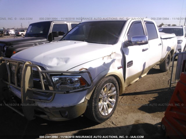 1C6RR7WT7DS713714 - 2013 RAM 1500 LONGHORN WHITE photo 2