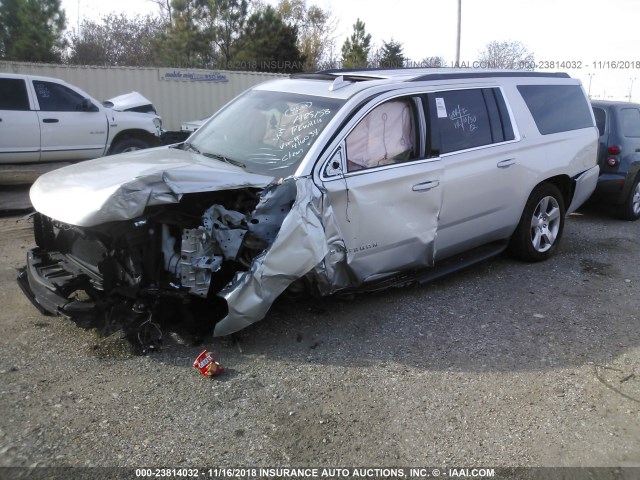 1GNSCHKC9GR416034 - 2016 CHEVROLET SUBURBAN C1500 LT SILVER photo 2