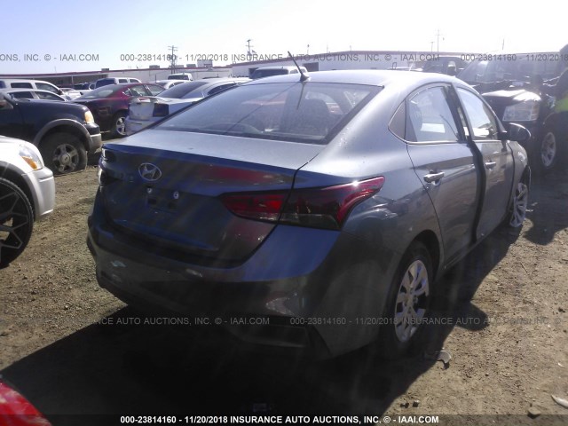 3KPC24A32KE041652 - 2019 HYUNDAI ACCENT SE/SEL BLUE photo 4