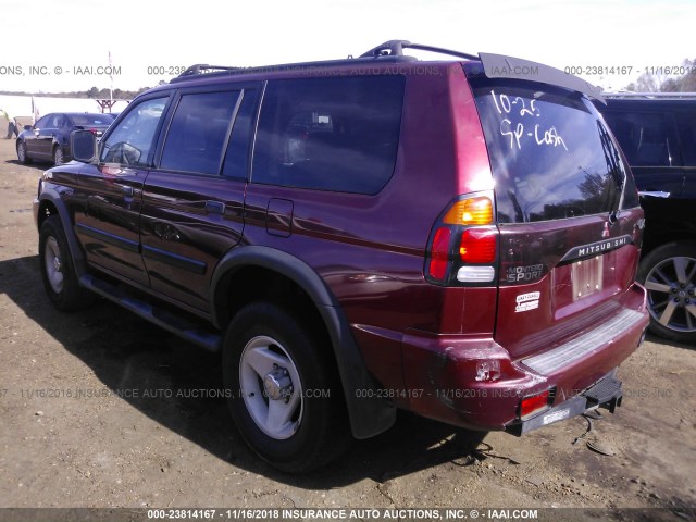 JA4LS31H1YP007713 - 2000 MITSUBISHI MONTERO SPORT LS/SPORT XLS MAROON photo 3