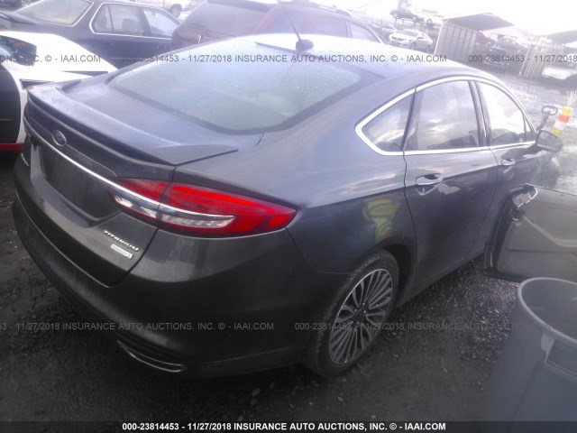 3FA6P0K99HR131706 - 2017 FORD FUSION TITANIUM GRAY photo 4