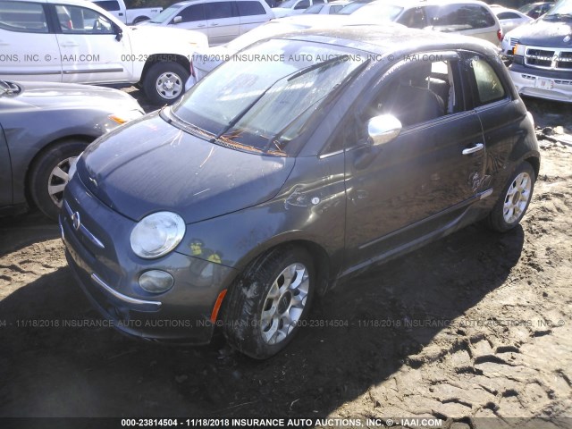 3C3CFFCR8HT569559 - 2017 FIAT 500 LOUNGE GRAY photo 2