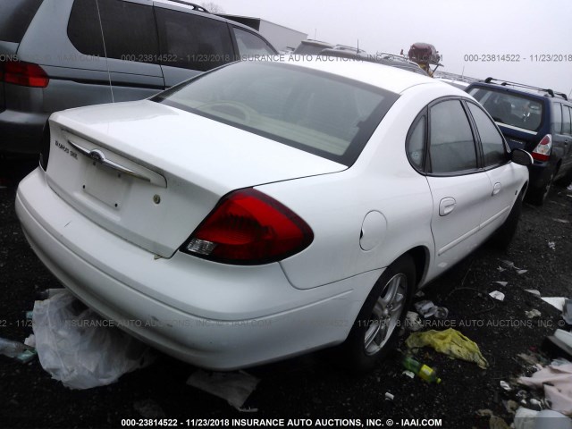 1FAFP56S3YG160796 - 2000 FORD TAURUS SEL WHITE photo 4