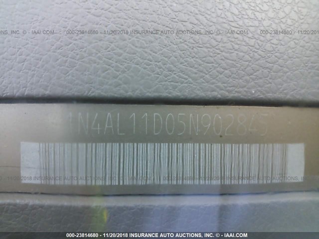 1N4AL11D05N902845 - 2005 NISSAN ALTIMA S/SL GREEN photo 9