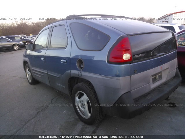 3G7DA03E31S500085 - 2001 PONTIAC AZTEK BLUE photo 3