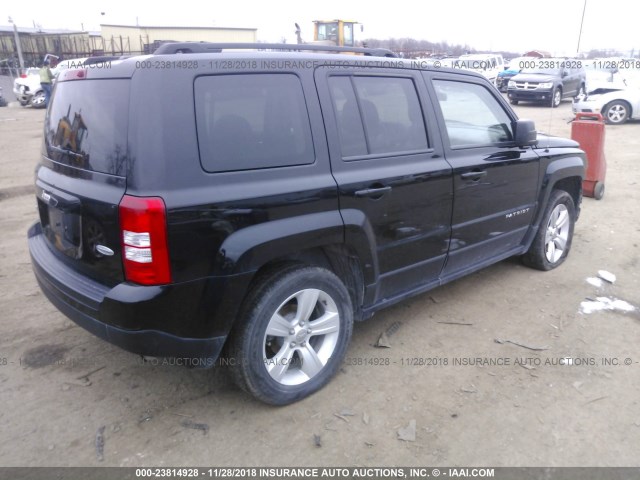 1C4NJRFB2ED616251 - 2014 JEEP PATRIOT LATITUDE BLACK photo 4