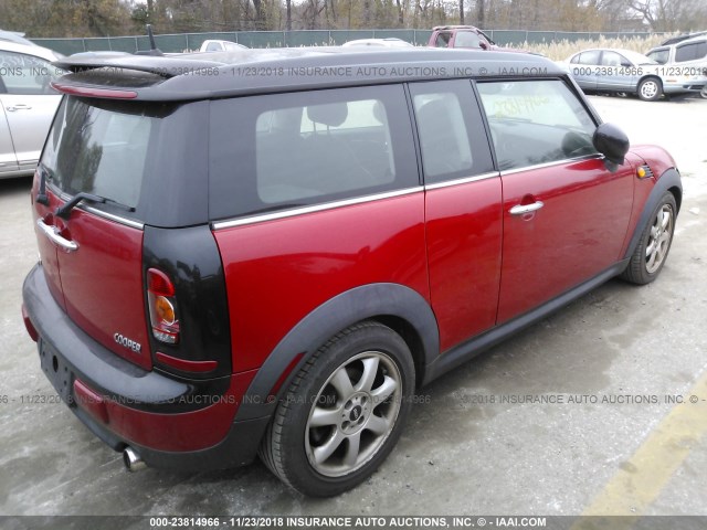 WMWML33549TX34506 - 2009 MINI COOPER CLUBMAN RED photo 4