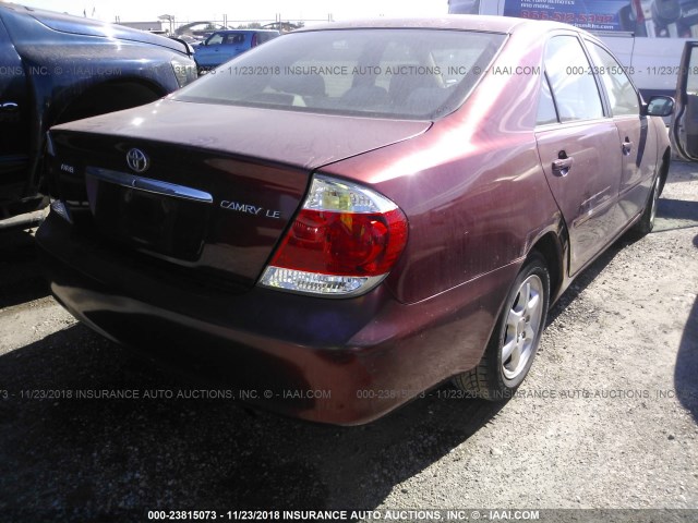 4T1BE32K36U137666 - 2006 TOYOTA CAMRY LE/XLE/SE RED photo 4