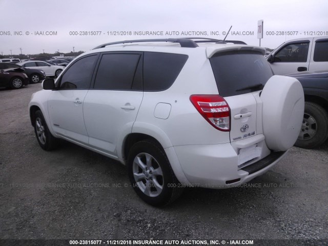 2T3ZF31V49W006054 - 2009 TOYOTA RAV4 LIMITED WHITE photo 3