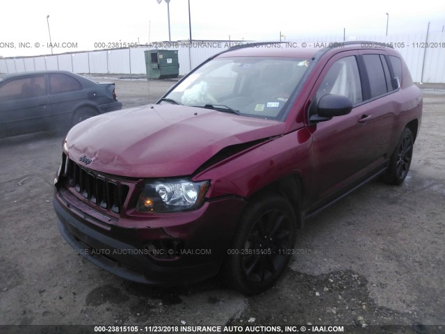 1C4NJCBA3FD335426 - 2015 JEEP COMPASS SPORT MAROON photo 2