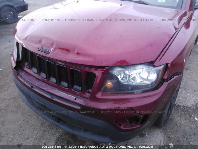 1C4NJCBA3FD335426 - 2015 JEEP COMPASS SPORT MAROON photo 6