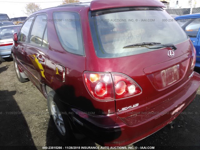 JT6HF10UXX0016945 - 1999 LEXUS RX 300 RED photo 3