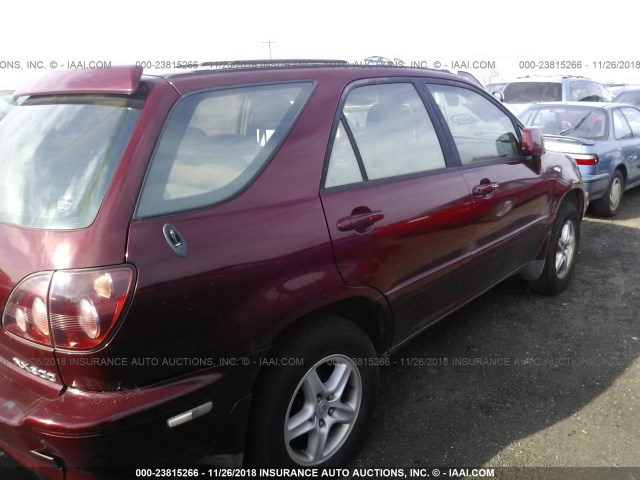 JT6HF10UXX0016945 - 1999 LEXUS RX 300 RED photo 4