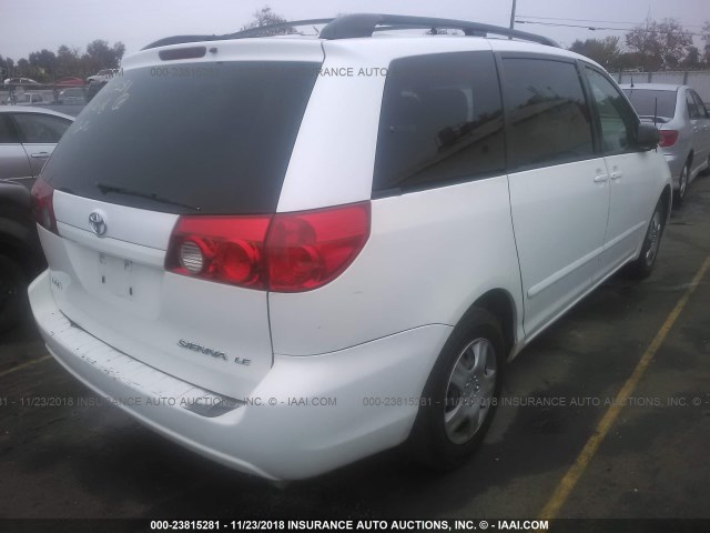 5TDZA23CX6S407402 - 2006 TOYOTA SIENNA CE/LE WHITE photo 4