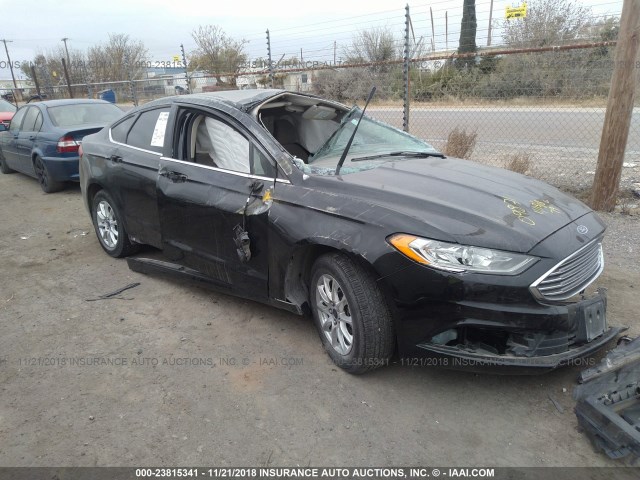 3FA6P0G77HR246859 - 2017 FORD FUSION S BLACK photo 1