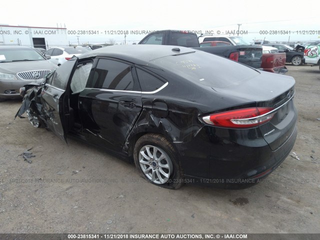 3FA6P0G77HR246859 - 2017 FORD FUSION S BLACK photo 3