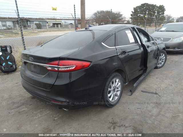 3FA6P0G77HR246859 - 2017 FORD FUSION S BLACK photo 4