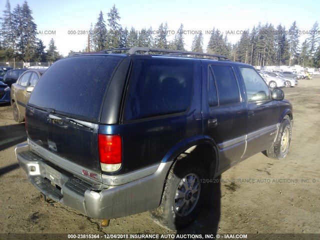 1GKDT13W2W2557153 - 1998 GMC JIMMY BLUE photo 4