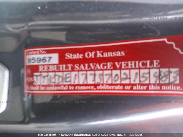 JTKDE177370215483 - 2007 TOYOTA SCION TC ნაცრისფერი ფოტო 9