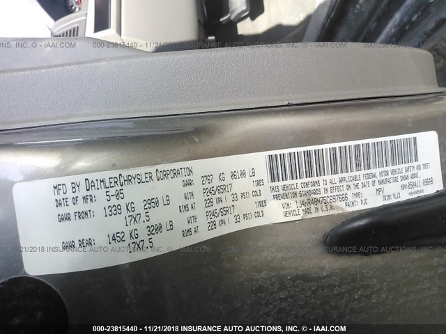 1J4HR48N75C697666 - 2005 JEEP GRAND CHEROKEE LAREDO/COLUMBIA/FREEDOM 香槟色 照片 9