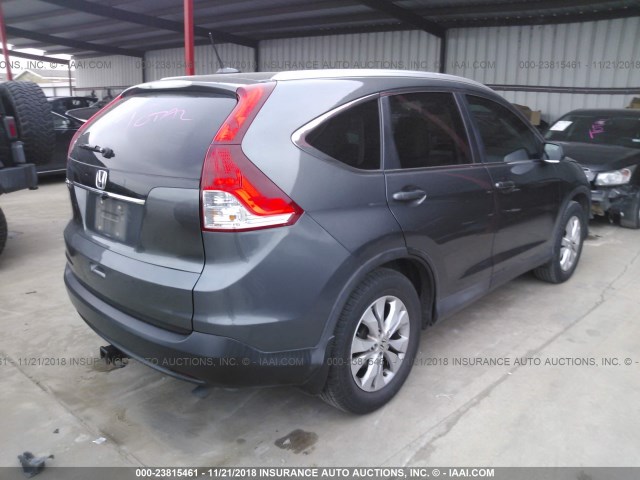 2HKRM3H70DH509710 - 2013 HONDA CR-V EXL GRAY photo 4