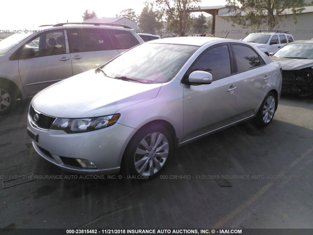 KNAFW4A3XA5066078 - 2010 KIA FORTE SX SILVER photo 2