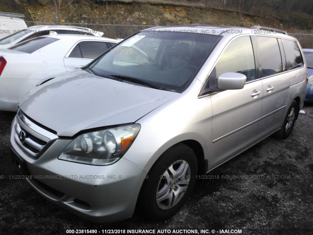 5FNRL38635B115435 - 2005 HONDA ODYSSEY EXL SILVER photo 2