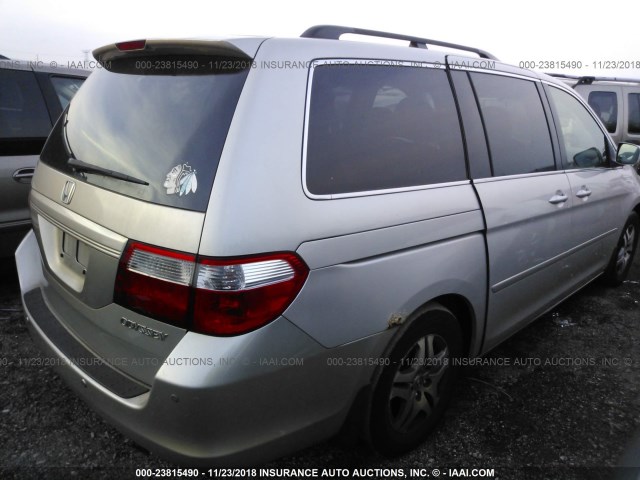 5FNRL38635B115435 - 2005 HONDA ODYSSEY EXL SILVER photo 4