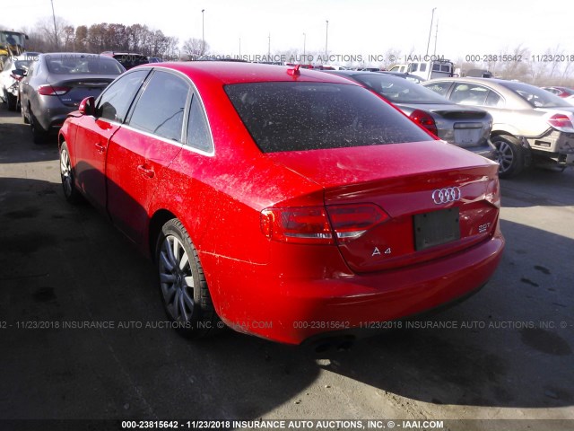 WAUSF78K89N019995 - 2009 AUDI A4 PREMIUM PLUS RED photo 3