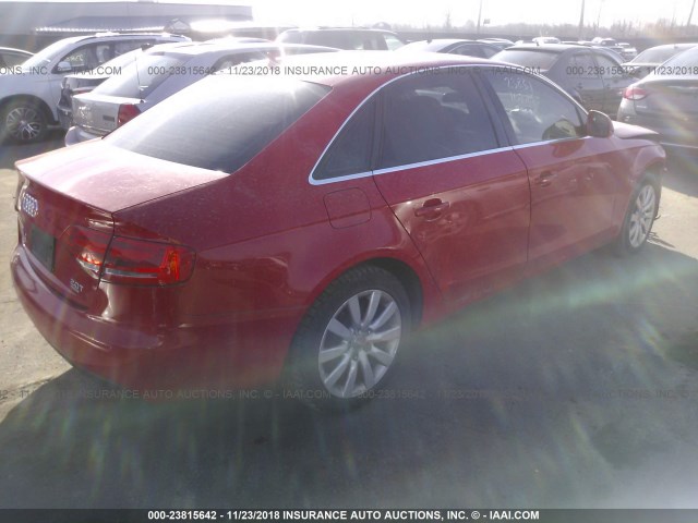 WAUSF78K89N019995 - 2009 AUDI A4 PREMIUM PLUS RED photo 4