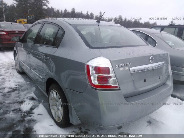 3N1AB6AP2AL702714 - 2010 NISSAN SENTRA 2.0/2.0S/SR/2.0SL ვერცხლისფერი ფოტო 3