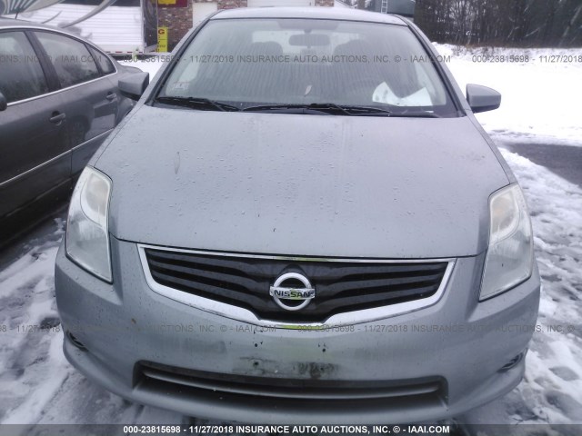 3N1AB6AP2AL702714 - 2010 NISSAN SENTRA 2.0/2.0S/SR/2.0SL ვერცხლისფერი ფოტო 6