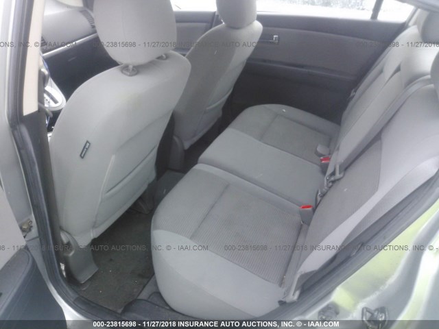 3N1AB6AP2AL702714 - 2010 NISSAN SENTRA 2.0/2.0S/SR/2.0SL ვერცხლისფერი ფოტო 8