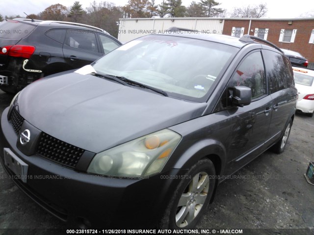 5N1BV28U64N352694 - 2004 NISSAN QUEST S/SE/SL GRAY photo 2