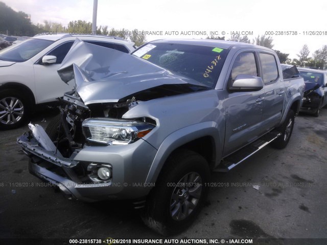 5TFAZ5CN3HX046312 - 2017 TOYOTA TACOMA DBL CAB/SR5/TRD SPORT/OR SILVER photo 2