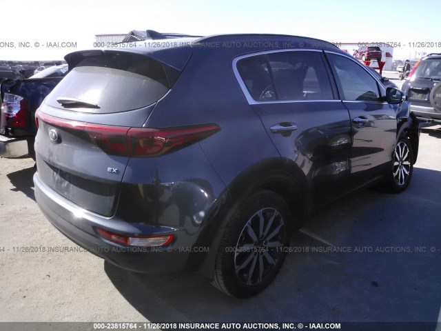 KNDPN3AC1J7359473 - 2018 KIA SPORTAGE EX BLUE photo 4