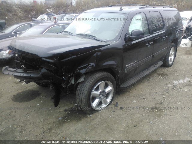 1GNSKJE74CR110927 - 2012 CHEVROLET SUBURBAN K1500 LT BLACK photo 2