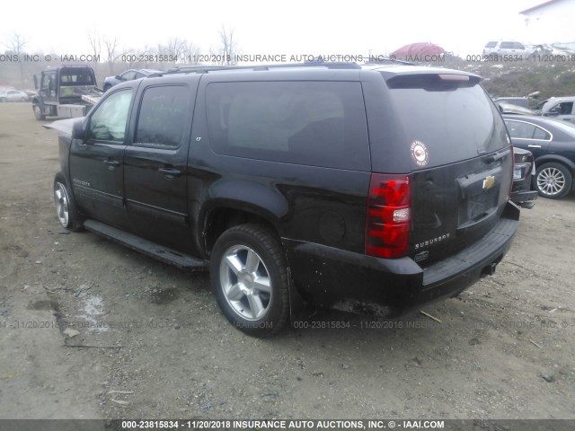 1GNSKJE74CR110927 - 2012 CHEVROLET SUBURBAN K1500 LT BLACK photo 3