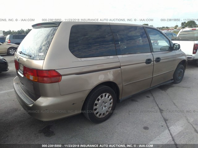 5FNRL185X3B013056 - 2003 HONDA ODYSSEY LX GOLD photo 4