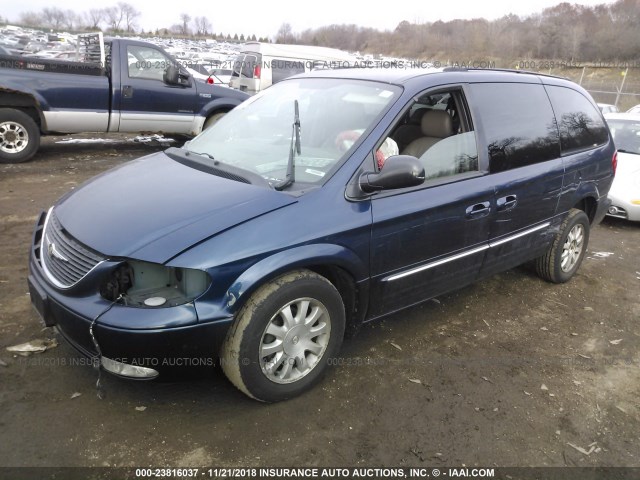 2C8GP54L73R148165 - 2003 CHRYSLER TOWN & COUNTRY LXI BLUE photo 2