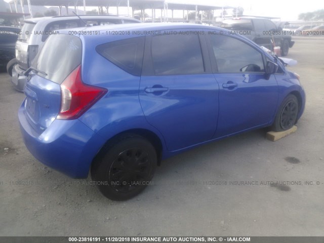 3N1CE2CP8FL370145 - 2015 NISSAN VERSA NOTE S/S PLUS/SV/SL/SR BLUE photo 4