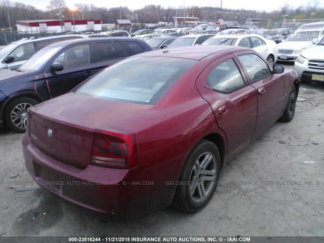 2B3KA43G16H527959 - 2006 DODGE CHARGER SE/SXT RED photo 4