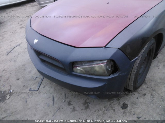 2B3KA43G16H527959 - 2006 DODGE CHARGER SE/SXT RED photo 6