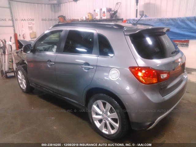 4A4AR4AW0FE031726 - 2015 MITSUBISHI OUTLANDER SPORT SE/GT GRAY photo 3