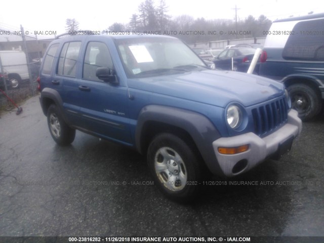 1J4GL48K03W639400 - 2003 JEEP LIBERTY SPORT/FREEDOM BLUE photo 1